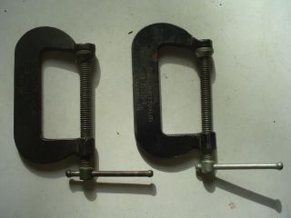 2 - Vintage 2 Inch C Clamps.  No.  54 Jr.  Cincinnati Tool Co.