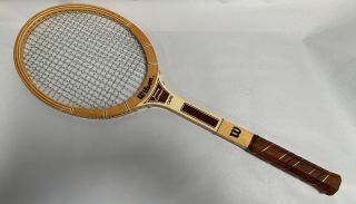 Vtg Wilson 4 - 3/8 Jimmy Connors Capri Wood Wooden Tennis Racket Racquet (a5)