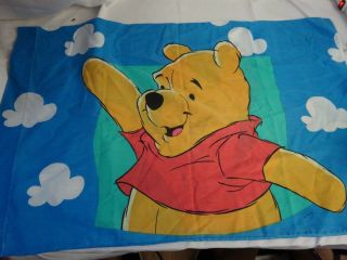 Vtg Winnie The Pooh Piglet Novelty Bed Pillow Case Standard Kids Room Decor