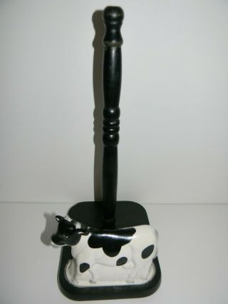 Vintage Paper Towel Holder Wooden Country Kitchen Accent Mama Cow
