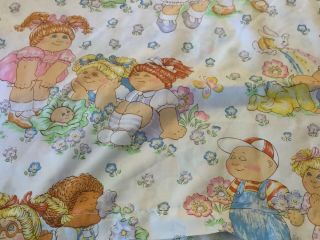 Vintage Cabbage Patch Kids Twin Bed Flat Sheet Cutter Craft Fabric Material