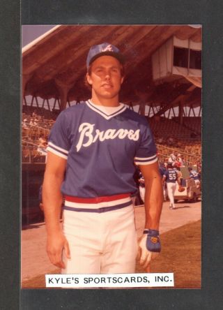 1981 Craig Landis Braves Unsigned 3 - 5/8 X 5 Color Snapshot Photo 1