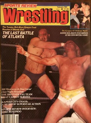 Sports Review Wrestling February 1984 Stan Hansen Buzz Sawyer Vg Wwf Nwa Awa