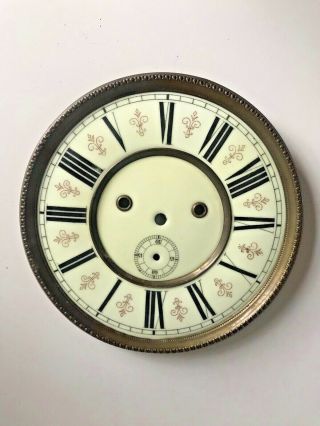 Antique Gustav Becker Clock Face/dial Porcelain For Spares Clock Parts 22cm Diam