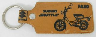 Suzuki Fa50 Fa 50 Scooter Shuttle Leather Keychain Key Fob Vintage