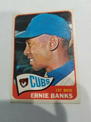 Vintage Chicago Cubs Ernie Banks Mlb Hof 1965 Baseball Card Ungraded