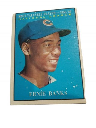 Vintage Chicago Cubs Ernie Banks Mlb Hof 1961 Mvp Baseball Card Ungraded