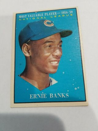 Vintage Chicago Cubs Ernie Banks MLB HOF 1961 MVP Baseball Card Ungraded 2