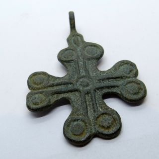 Byzantine Ancient Artifact Bronze Double Sides Massive Cross