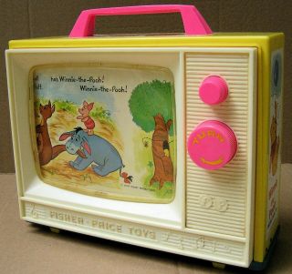 Vintage (1973) Fisher - Price Winnie The Pooh Music Box Tv 175 W.  Box,  From Sears