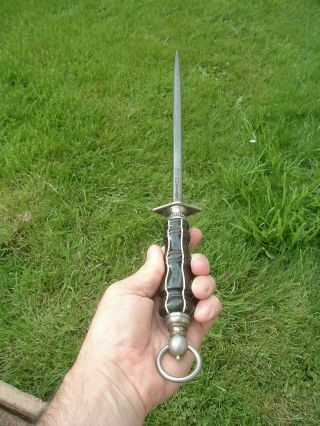 Antique F.  Dick Butchers Steel Knife Sharpener Inlaid Handle Ebony Horn ?
