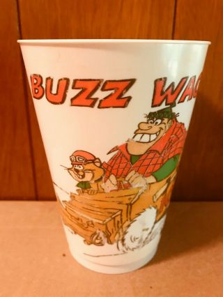 Vintage Hanna Barbera Cartoon Buzz Wagon Wacky Races Plastic Slurpee Cup 7 - 11