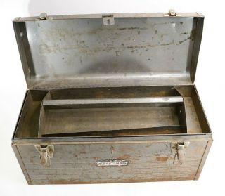 Vintage Sears Craftsman 20 " Metal Tool Box With Organizing Tray