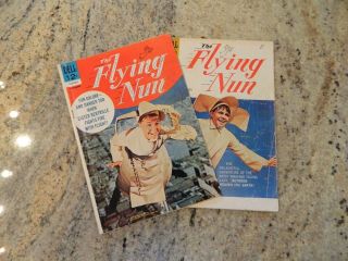 2 Vintage 1968 Dell Comic Books - The Flying Nun 1 February & 4 November