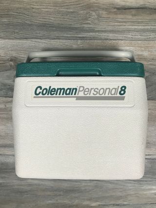Vintage Coleman Cooler Locking Green Drinkholder Lid 8 Qt Personal 5272