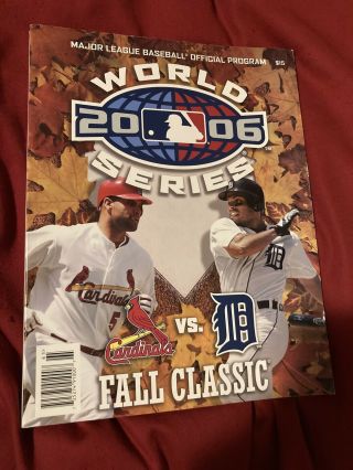 2006 Mlb World Series Official Program St.  Louis Cardinals Detroit Tigers Pujols