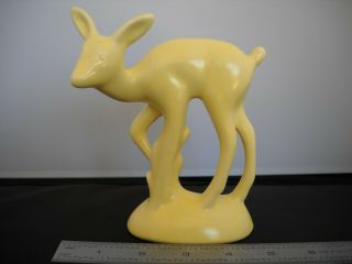 Vintage Unknown 5.  5 " Pastel Yellow Ceramic Porcelain Deer Fawn