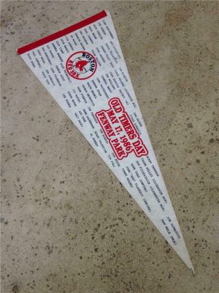 Vintage Boston Red Sox Old Timers Day May 17,  1986 Fenway Park Pennant