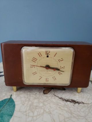 Vintage Mcm Ge Telechron Tv Clock Model7h235 -