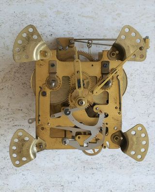 Kienzle Clock Movement Mantel Shelf Hands Key Pendulum & Rods 3