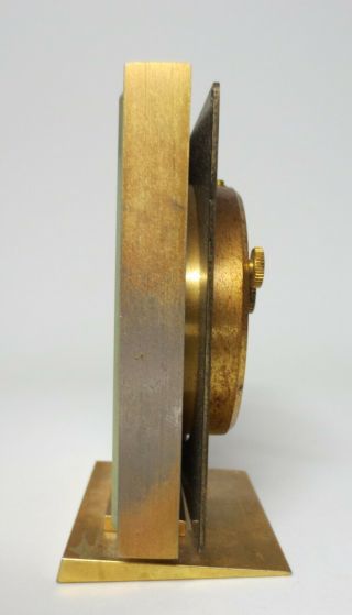 Antique Vintage Tiffany & Company Brass Bedside Table 15 Jewel Swiss Alarm Clock
