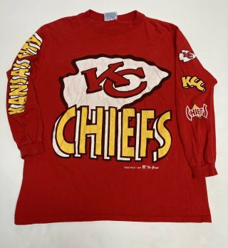Vintage Kansas City Chiefs Long Sleeve Shirt 90s Medium