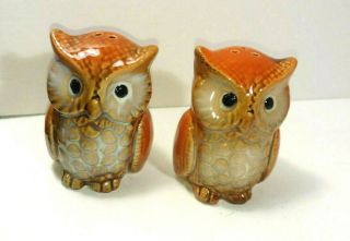 Vintage Brown Owl Salt And Pepper Shakers