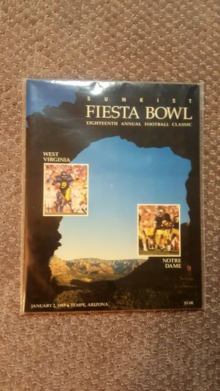 1989 Fiesta Bowl Program,  Notre Dame Fighting Irish V West Virginia Mountaineers