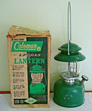 Vintage 1/68 Coleman Lp Gas Single Mantle Propane Camping Lantern 5120 Model