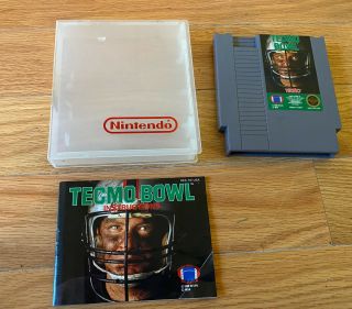 Tecmo Bowl Football Nes Nintendo Vintage Video Game Cartridge Pins Nm - M