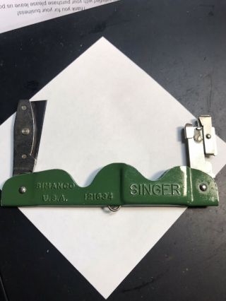 Vintage Singer Simanco Folding Threader & Seam Ripper Blade Tool 121634 Green