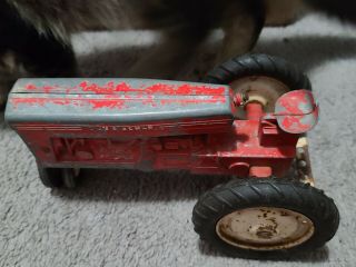Vintage Tru Scale Farm Toy Tractor Red Narrow Front End