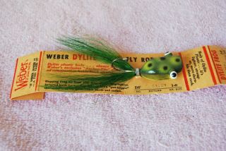 Weber Dylite Frog Fly Rod Fishing Lure On Card Smaller