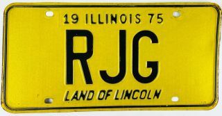 Illinois Vanity Vintage License Plate1975 Initials Rjg Classic Car Man Cave Gift