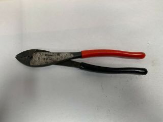 Vintage Burndy Y10d Hand Crimper Cutter Pliers 10 - 22 Awg (a5)