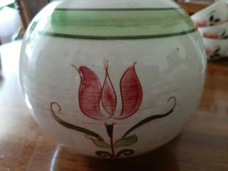 Vintage Stangl Pottery Hand Painted " Terra Rose " Round Bowl Made In The Usa