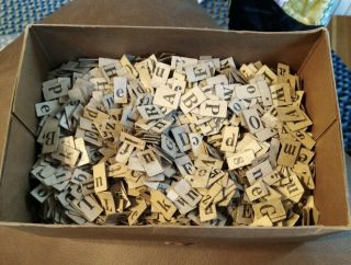 Vintage Small Square Cardboard Letters - Craft Repurpose Scrapbooking -.