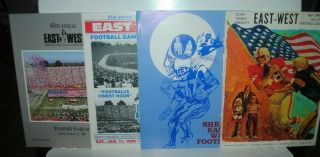East - West Shrine All - Star Football Classic Programs,  Four,  1971 1977 1986 1990