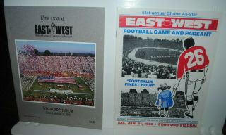 East - West Shrine All - Star Football Classic programs,  FOUR,  1971 1977 1986 1990 2