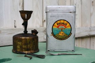 Vintage Primus No.  71 Brass Backpacking Camping Single Burner Camp Stove Sweden