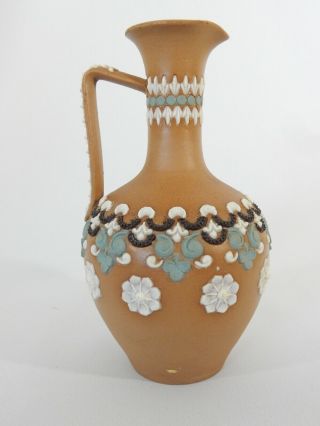 Antique Victorian Royal Doulton Lambeth Silicon Pottery Jug Ewer Vase Pot