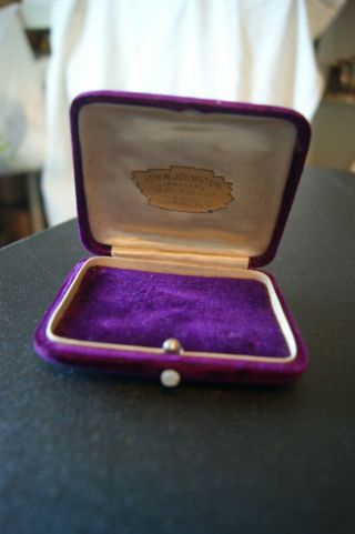 Antique Victorian Velvet Jewelry Display Presentation Push Button Box