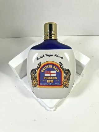 Vintage British Navy Pusser’s Rum Porcelain 200 Ml Flask Decanter