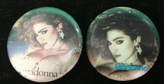 Pair Early Madonna Vintage Pin Button 1984 Boy Toy Inc 1984 1 - ¼” Like A Virgin