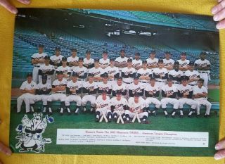 1965 Minnesota Twins Team Poster 14 X 20 American League Champs Baseball Photo