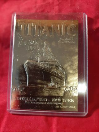 Rms Titanic 23 Kt Gold Collector Card White Star Line Olympic Britannic Interest
