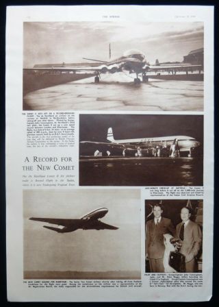 Dh Comet 2 Boac Jet Airliner John Cunningham Peter Bugge Record Flight 1954