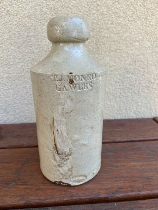 Antique Impressed Ginger Beer Bottle Tj Monro Gawler South Australia