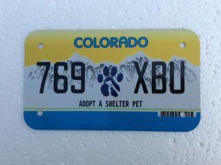 Colorado Adopt A Shelter Pet Dog Cat License Plate 769 Xbu