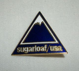 Vintage Enamel Sugarloaf Usa Ski Resort Mountain Skiing Pin Souvenir